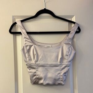 Aritzia Wilfred Satin Tank Top in Light Lavender